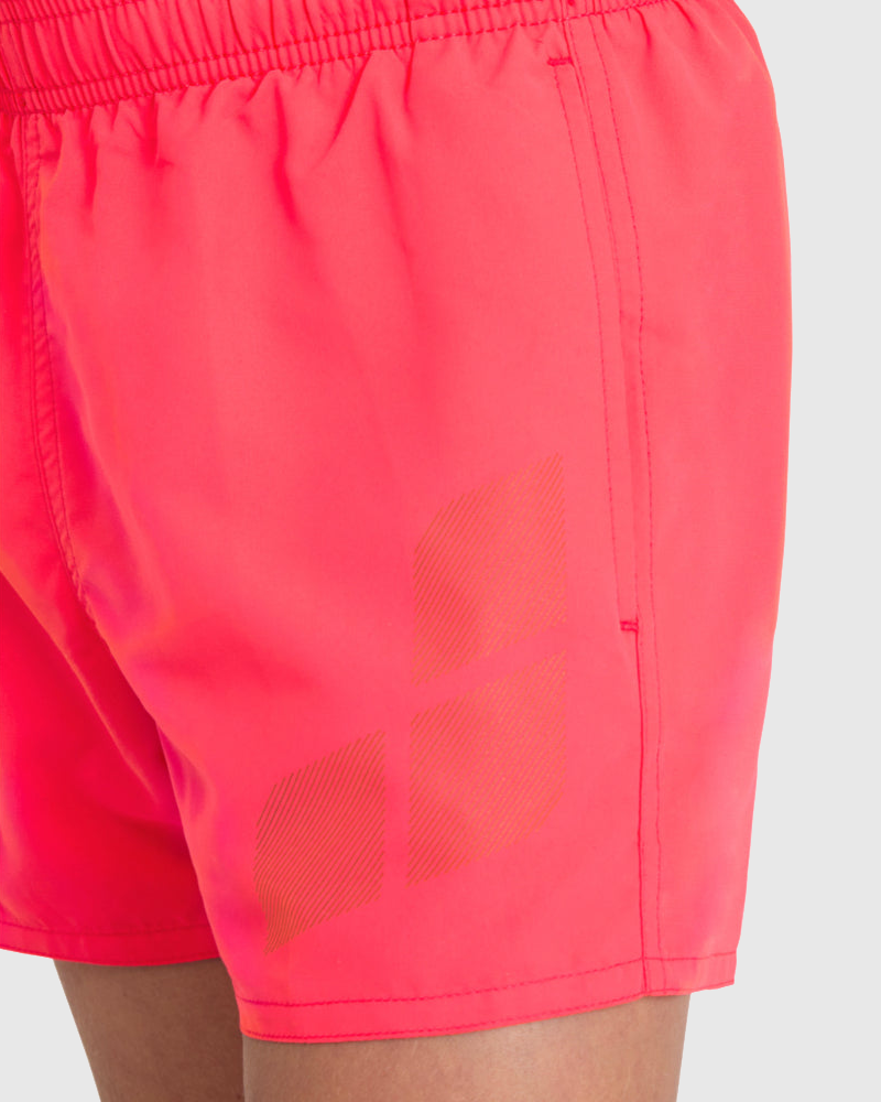SHORT BAÑO NIÑO BEACH LOGO R ROJO - fondo #E8E8E8