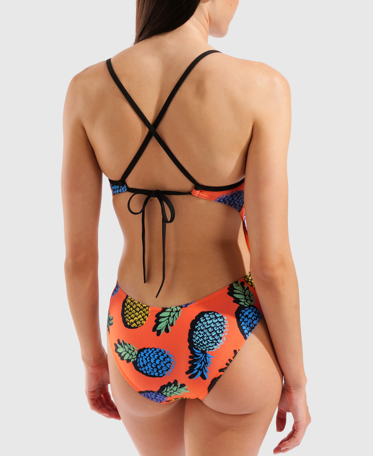 TRAJE DE BAÑO MUJER ARENA PINEAPPLES SWIMSUIT TIE BACK - fondo #E8E8E8