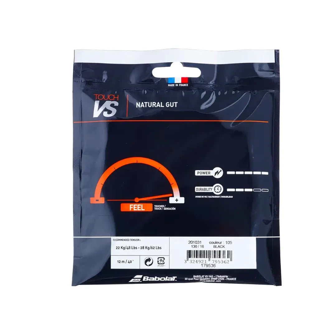 Cuerda Tenis Babolat VS Touch Rollo 12mt Color Negro