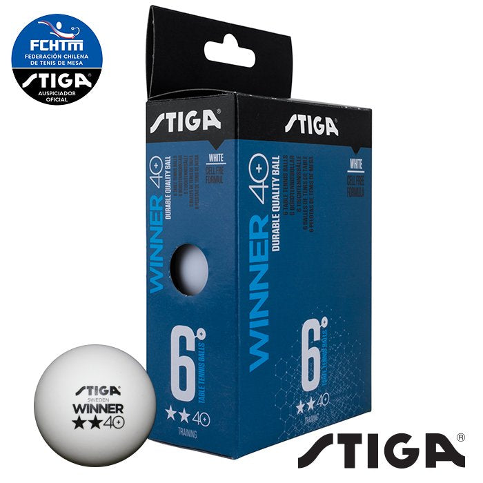 Pelotas Tenis de Mesa WINNER 6 PACK ★★ Blanco