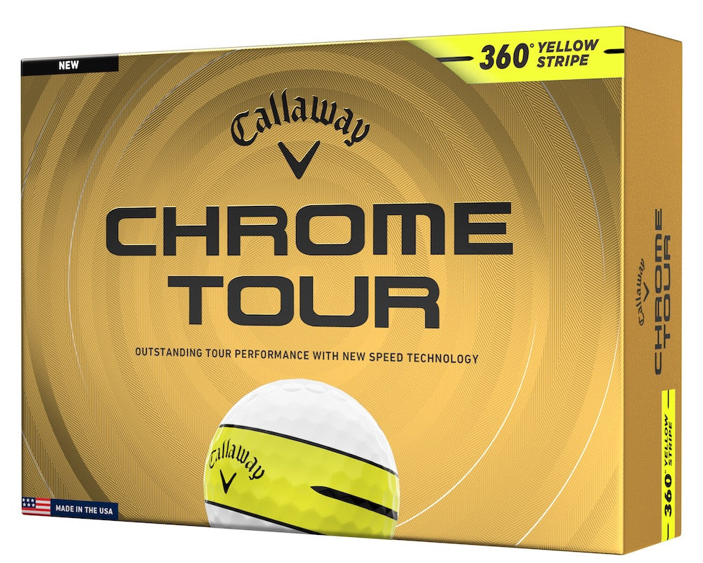 Pelotas Callaway Chrome Tour 2026 360 Stripe - Docena Amarilla