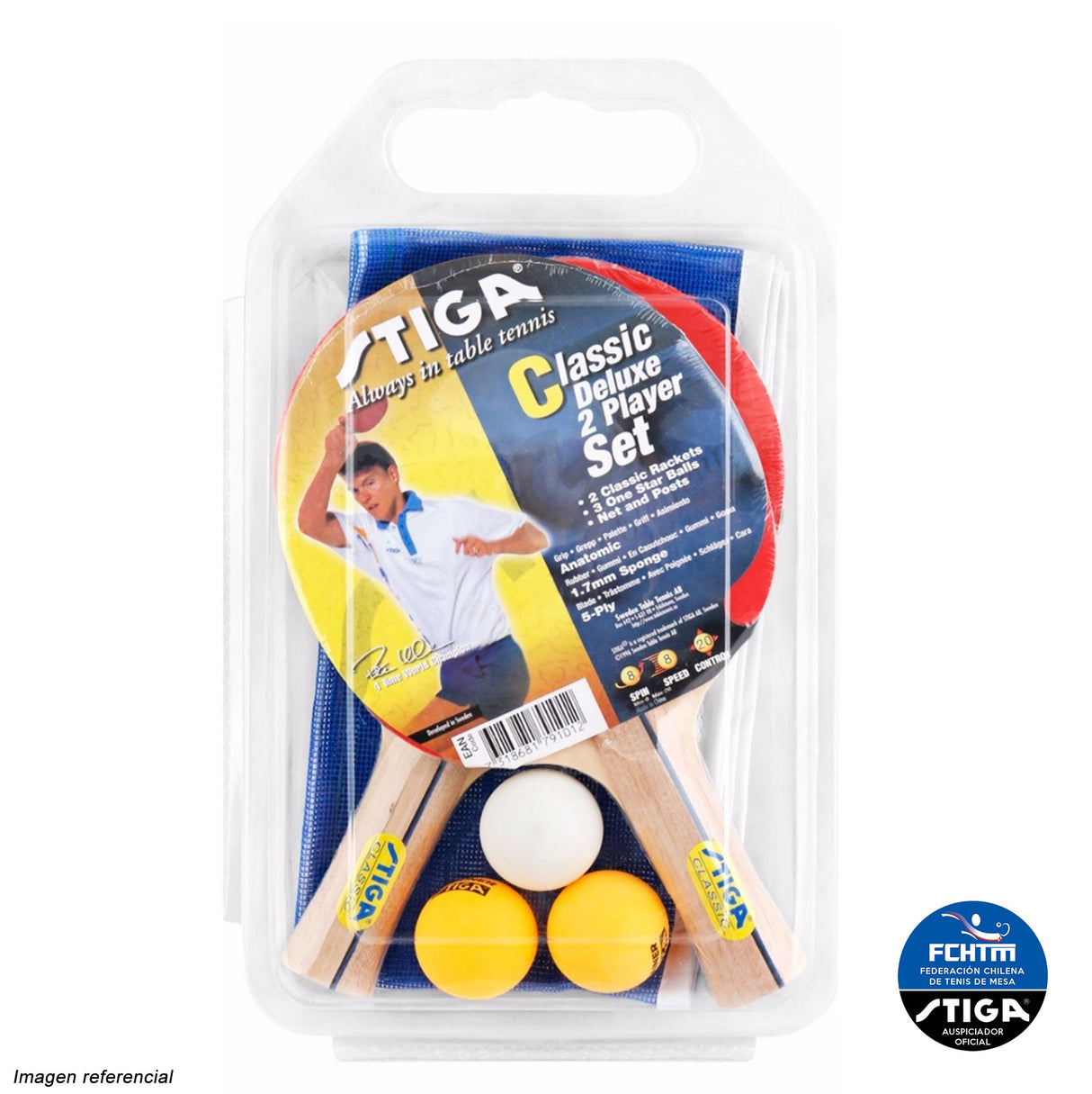 Set Tenis de Mesa CLASSIC - 2 Paletas 3 Pelotas 1 Red