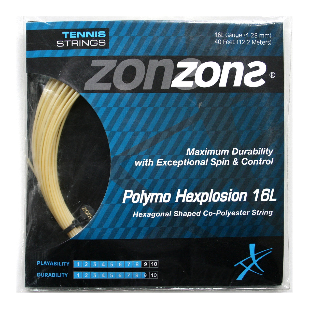 Set Cuerda Tenis POLYMO HEXPLOSION 16L/1.28 Ambar