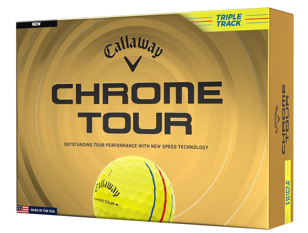 Pelotas Callaway Chrome Tour 2026 Triple Track - Docena Amarilla