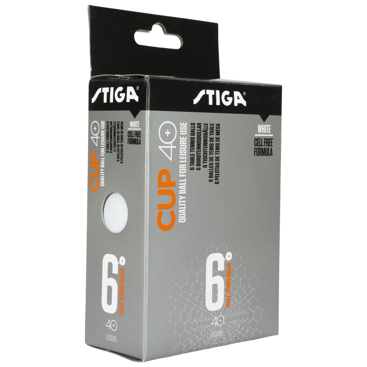 Pelotas Tenis de Mesa CUP 40+ 6 PACK Blanco