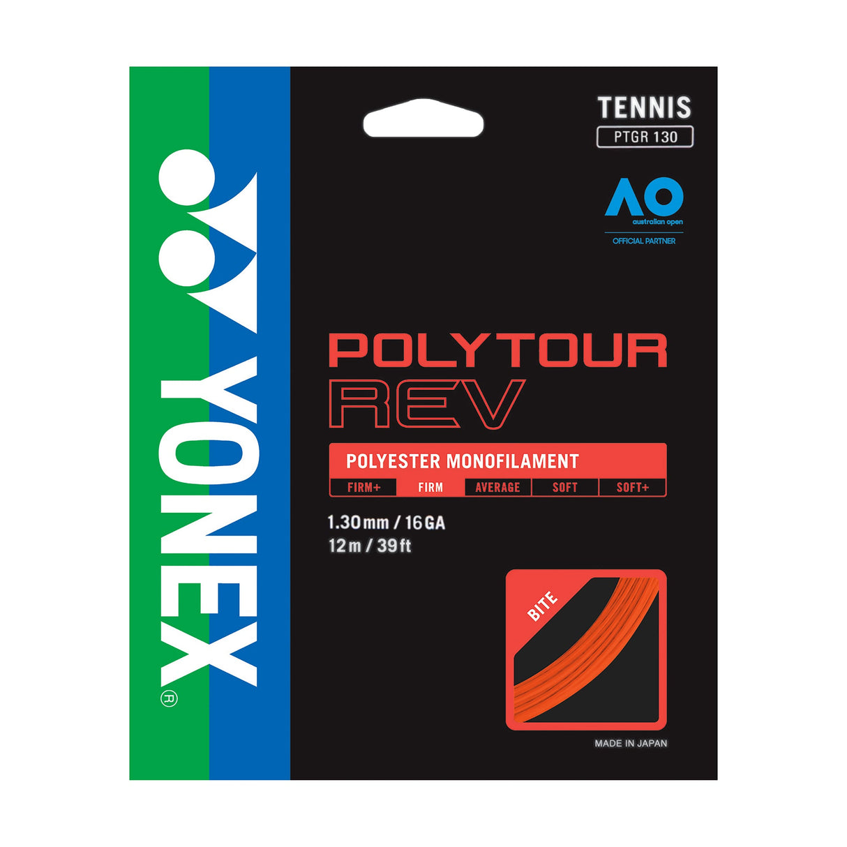 Set Cuerda Tenis POLY TOUR REV 1.30 / 16 Naranjo