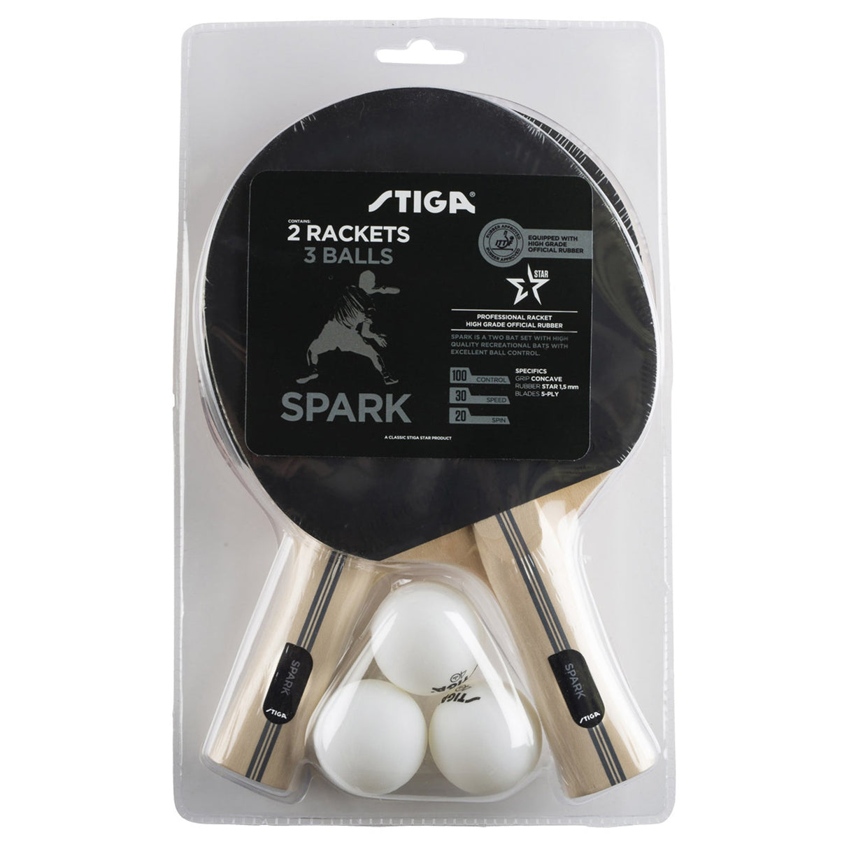 Set Tenis de Mesa SPARK Hobby - 2 Paletas 3 Pelotas