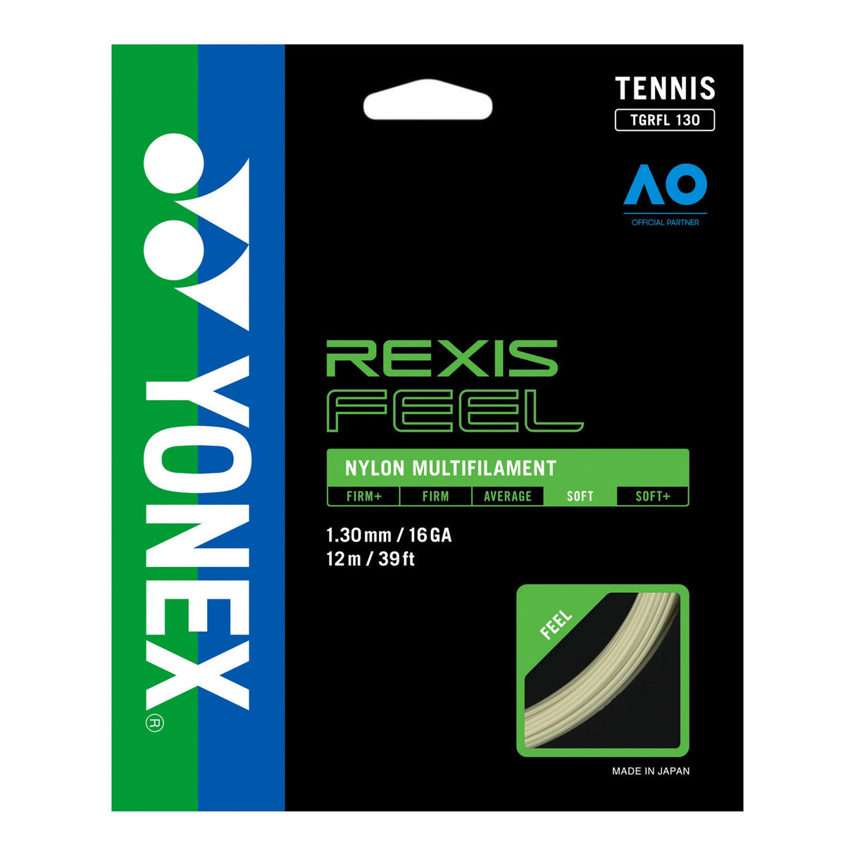 Set Cuerda Tenis REXIS FEEL 1.30 / 16 Blanco