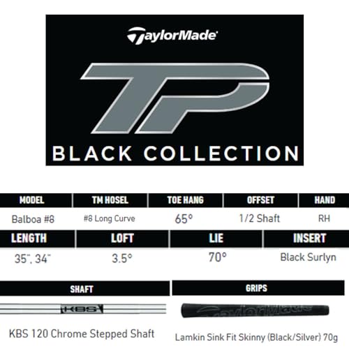 Putter TaylorMade TP Black Balboa #8 – Pala Fresada en Acero Inoxidable 303