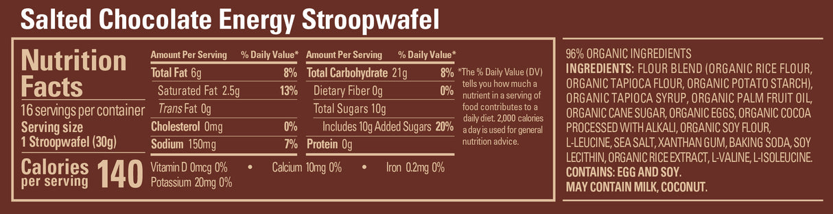GU Energy Box Energy Stroopwafel, Salted Chocolate (GF) - Rideshop