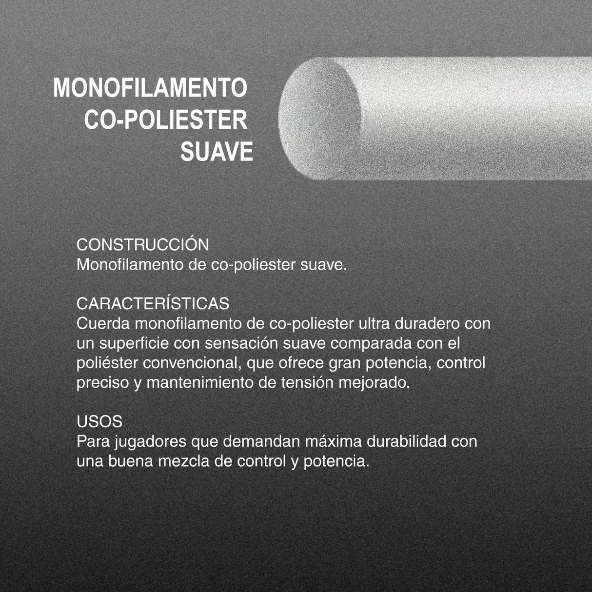 Set Cuerda Tenis POLYMO TOUR 1.23 / 17 Negro