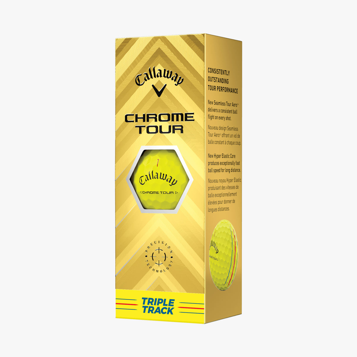 Pelotas de Golf Callaway Chrome Tour Triple Track Amarillo Docena