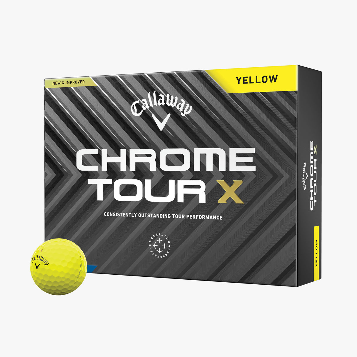 Pelotas de Golf Callaway Chrome Tour X Amarillo Docena