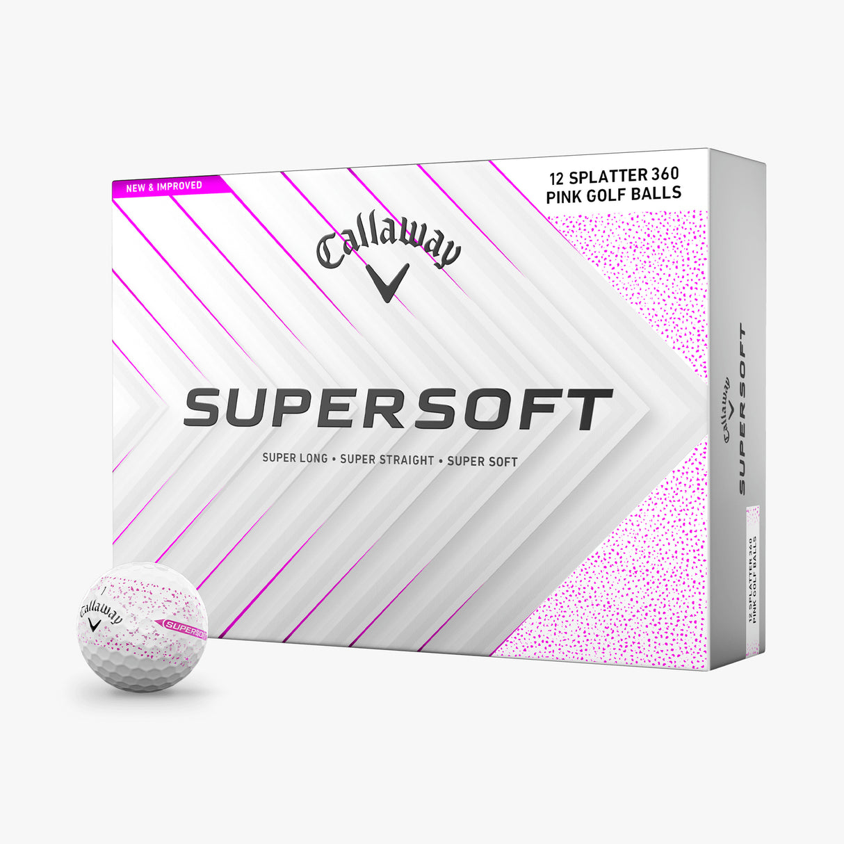 Pelotas de Golf Callaway Supersoft Splatter Rosado Docena