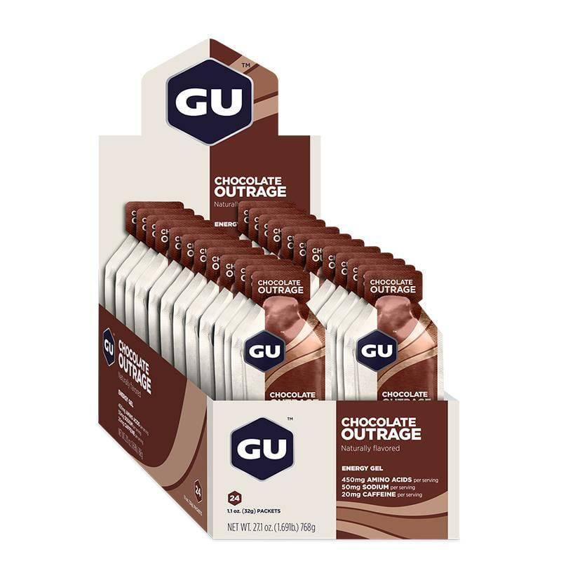 Caja de Geles Chocolate Outrage GU Energy - Rideshop
