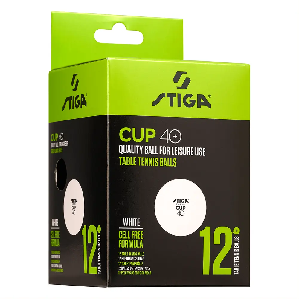 Pelotas Tenis de Mesa CUP 40+ 12 PACK Blanco