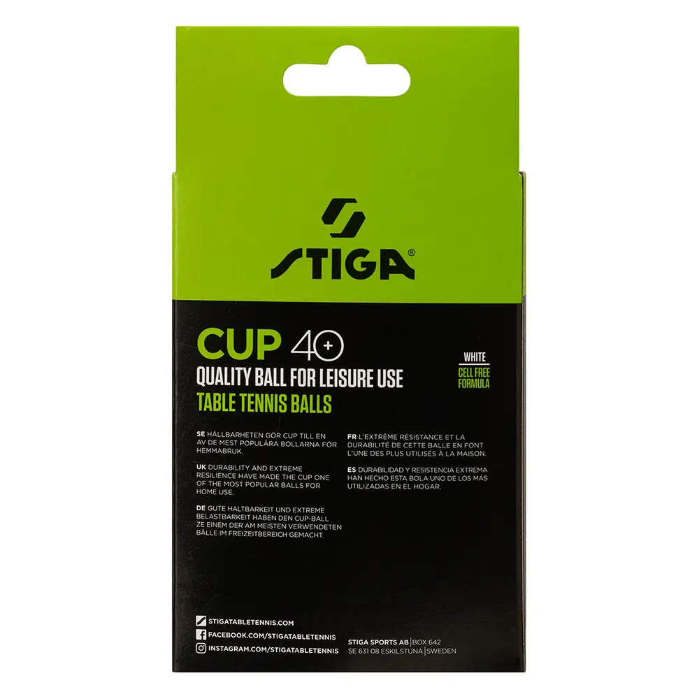 Pelotas Tenis de Mesa CUP 40+ 12 PACK Blanco