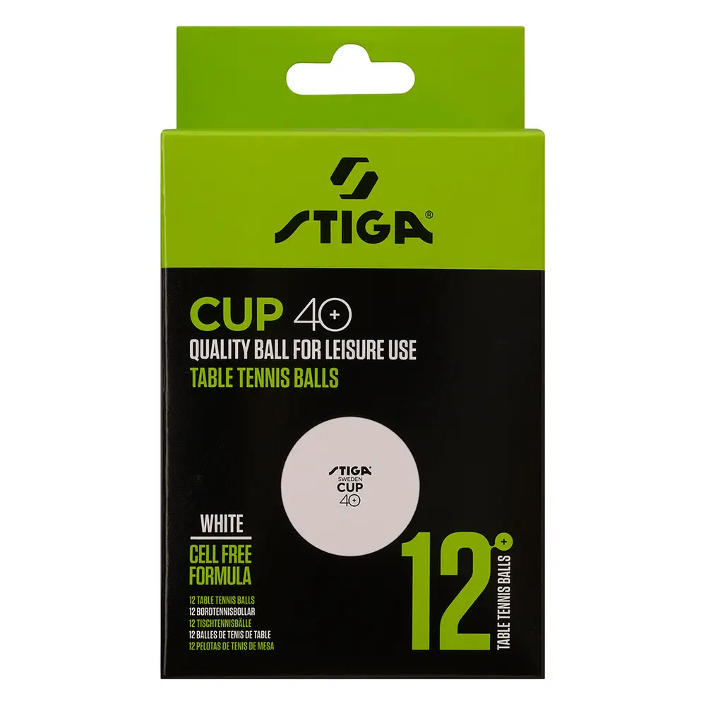 Pelotas Tenis de Mesa CUP 40+ 12 PACK Blanco