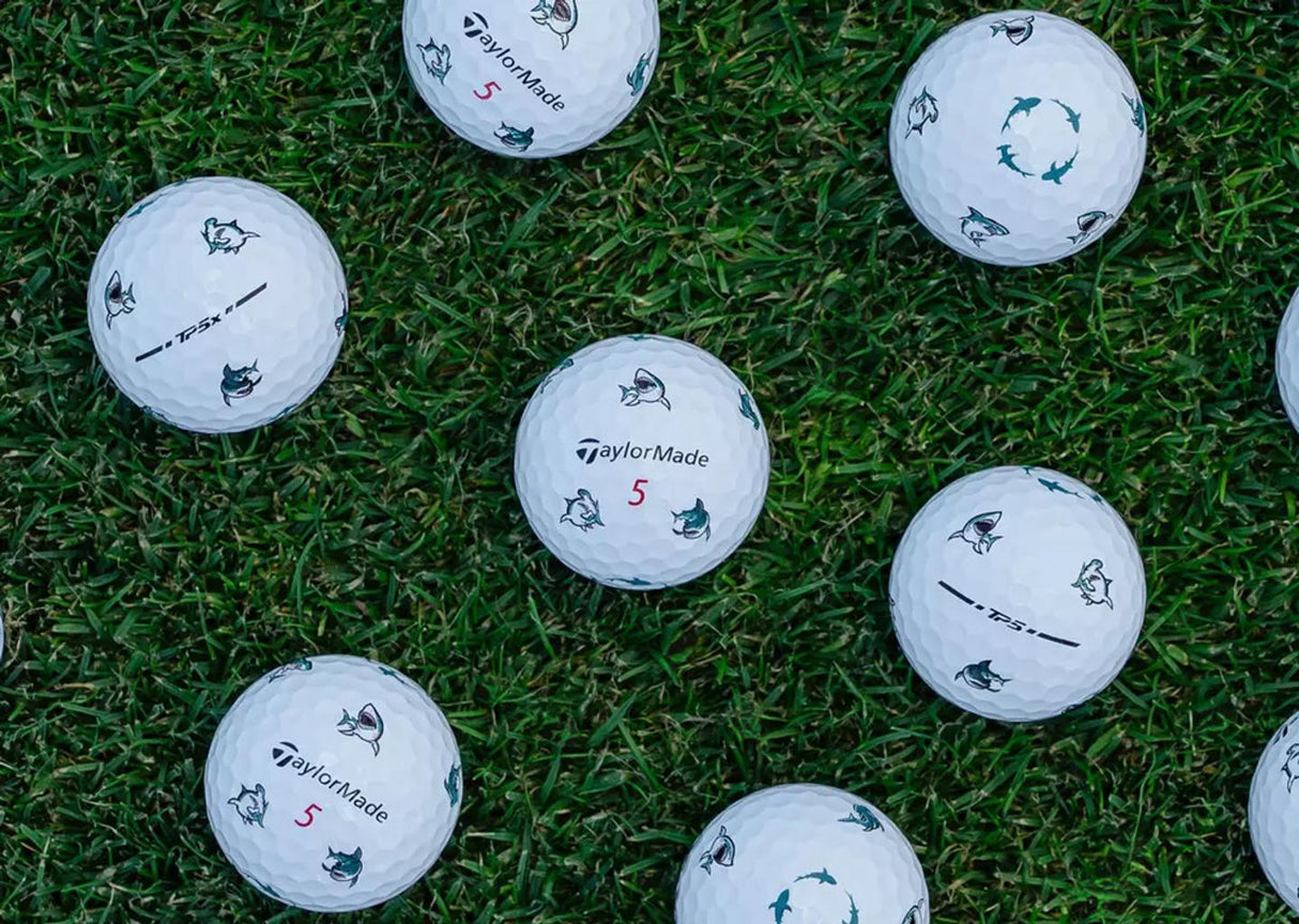 Pelotas TaylorMade TP5 Pix Premium Sharks - docena