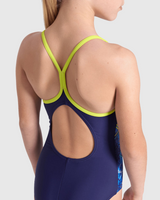 TRAJE DE BAÑO ENTRENAMIENTO FEEL DALY LIGHT DROP BACK AZUL - fondo #E8E8E8
