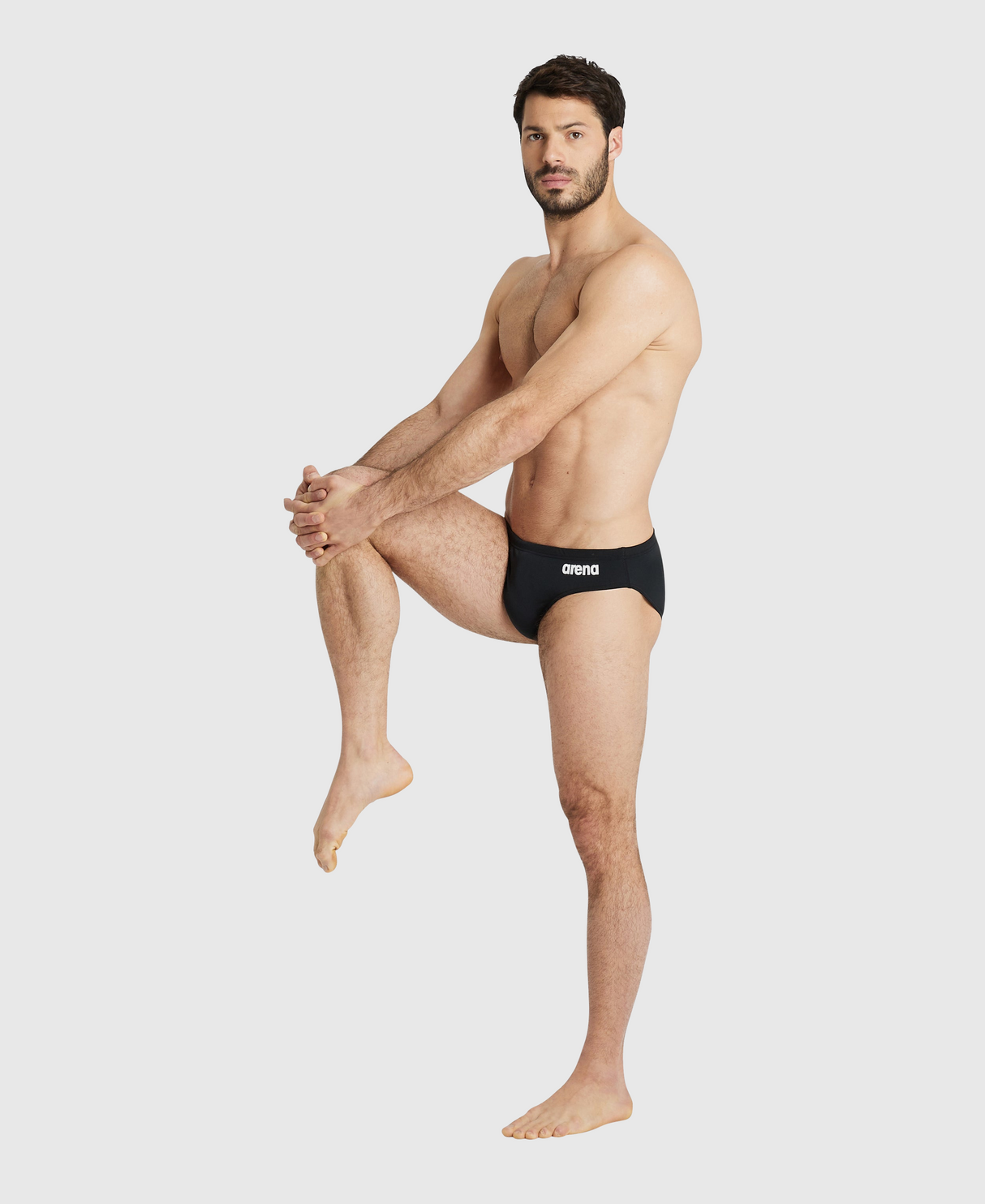 TRAJE DE BAÑO HOMBRE TEAM SWIM BRIEFS SOLID NEGRO - fondo #E8E8E8