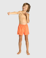 SHORT BAÑO NIÑO BEACH LOGO R NARANJO - fondo #E8E8E8
