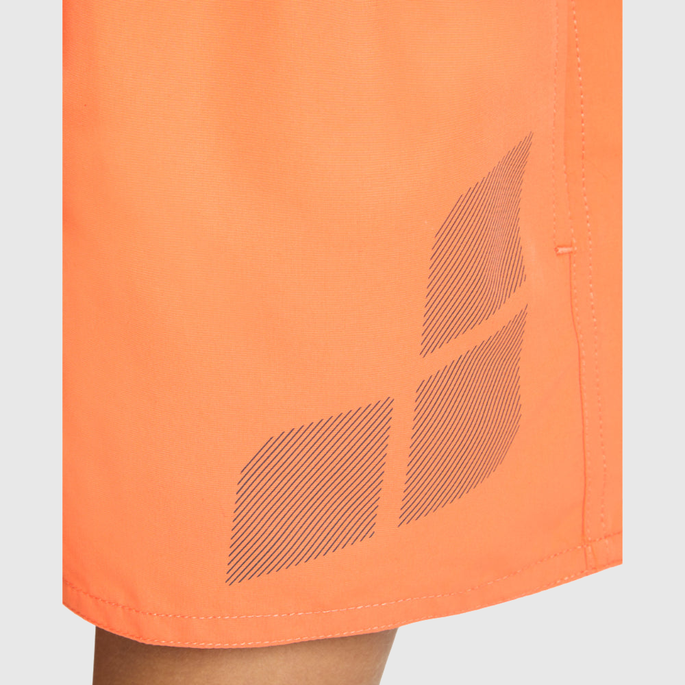 SHORT BAÑO NIÑO BEACH LOGO R NARANJO - fondo #E8E8E8