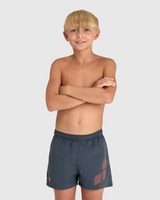 SHORT BAÑO NIÑO BEACH LOGO R NEGRO - fondo #E8E8E8