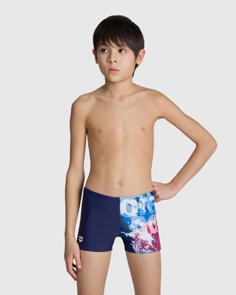 SHORT BAÑO NIÑO WAVES BREAKING SWIM AZUL - fondo #E8E8E8
