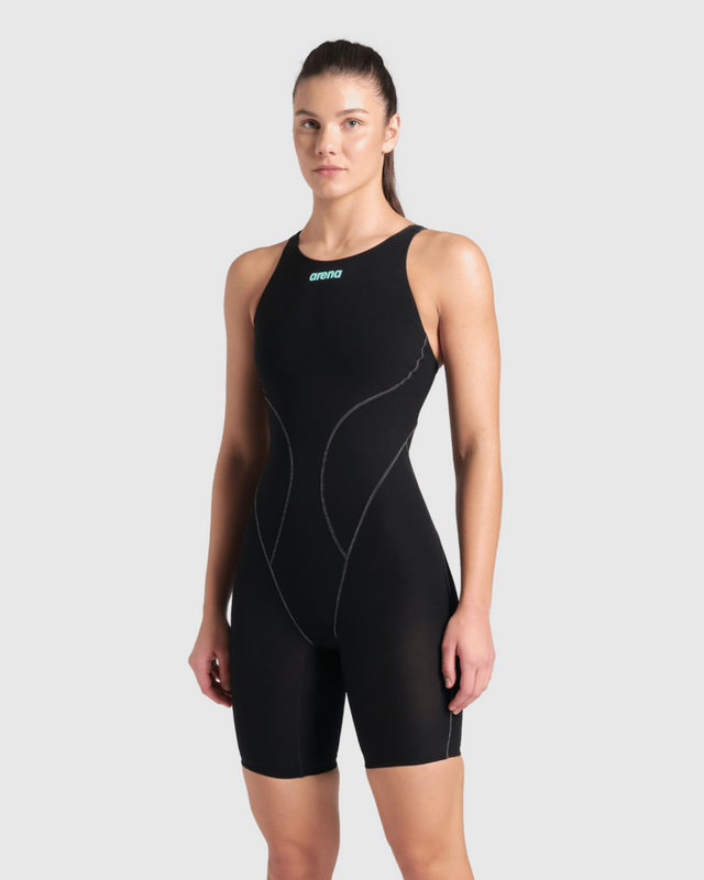 TRAJE DE BAÑO MUJER ARENA POWERSKIN IMPULSO OB BLACK - fondo #E8E8E8
