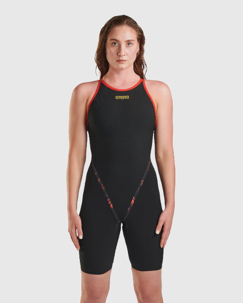 TRAJE DE BAÑO MUJER ESPALDA ABIERTA POWERSKIN PRIMO INDOMITUS BLACK - fondo #E8E8E8