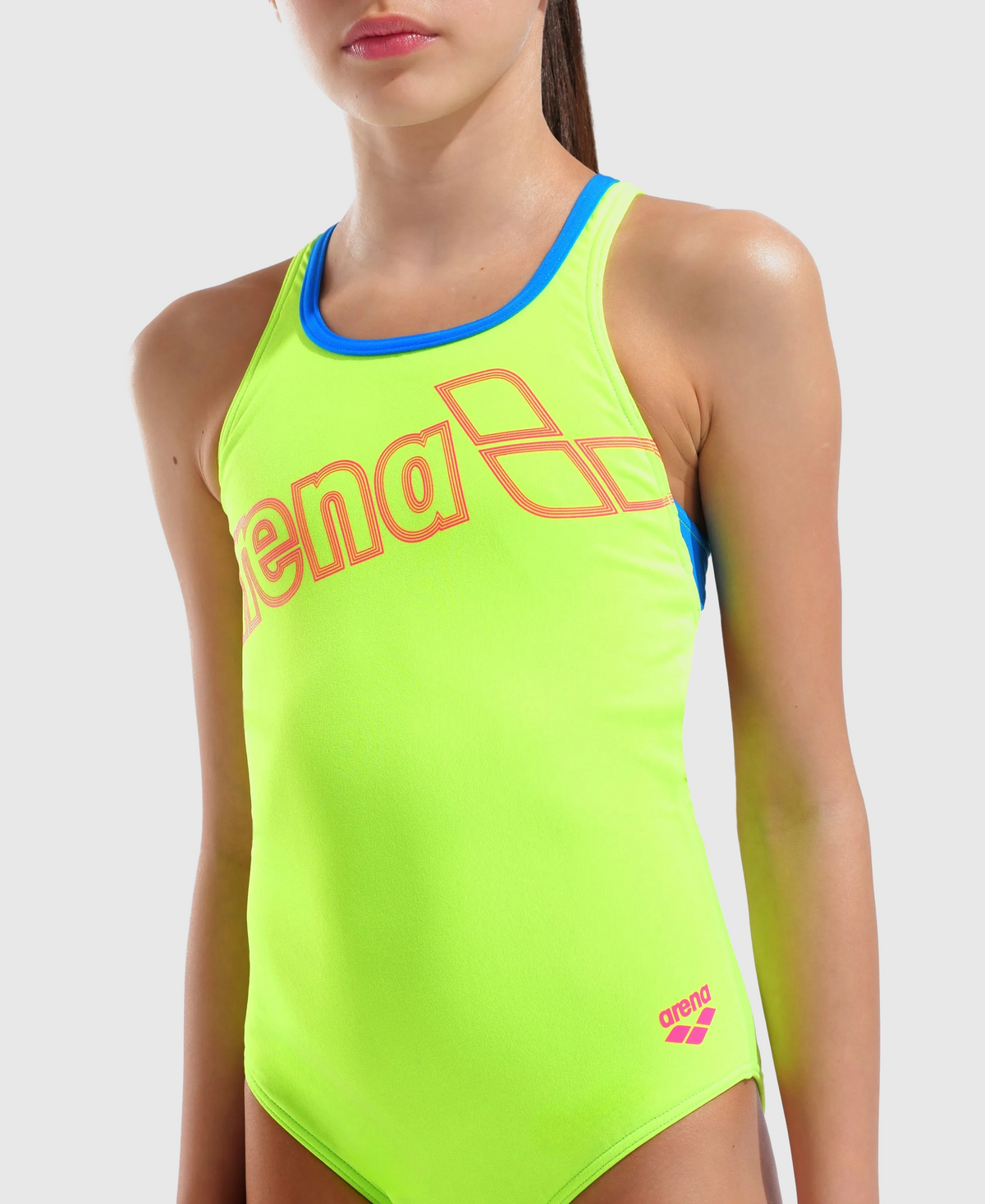 TRAJE DE BAÑO ARENA NIÑA SWIMSUIT SWIM PRO SOLID - fondo #E8E8E8