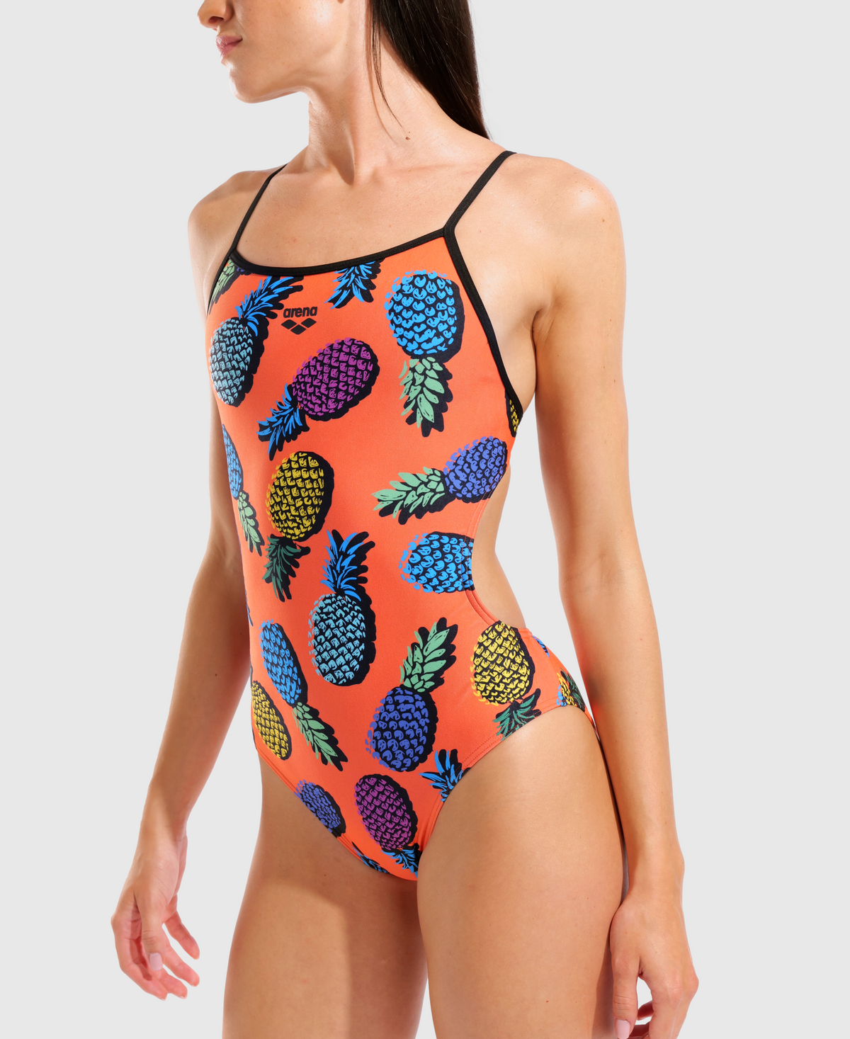 TRAJE DE BAÑO MUJER ARENA PINEAPPLES SWIMSUIT TIE BACK - fondo #E8E8E8