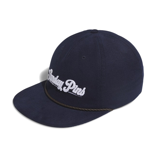 Gorra Adidas Golf Sunday Pins 5-Panel Pana y Cuero - Azul Universitario