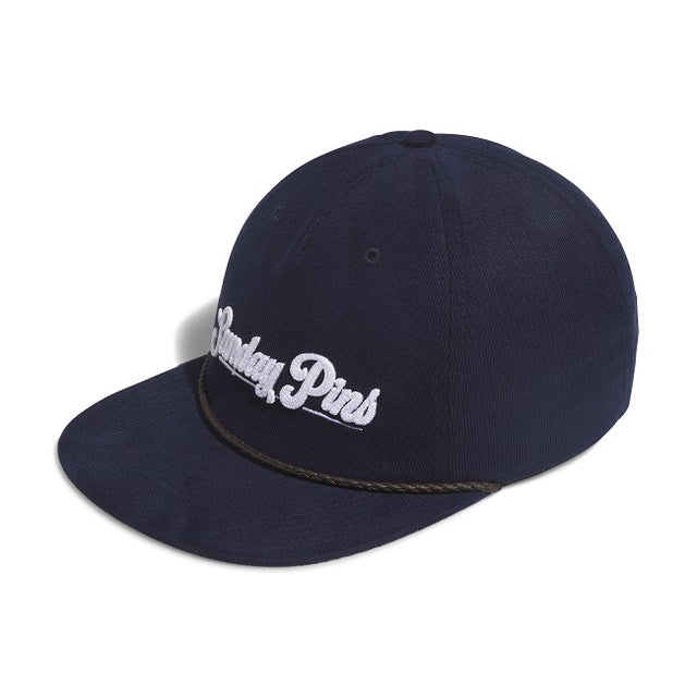Gorra Adidas Golf Sunday Pins 5-Panel Pana y Cuero - Azul Universitario