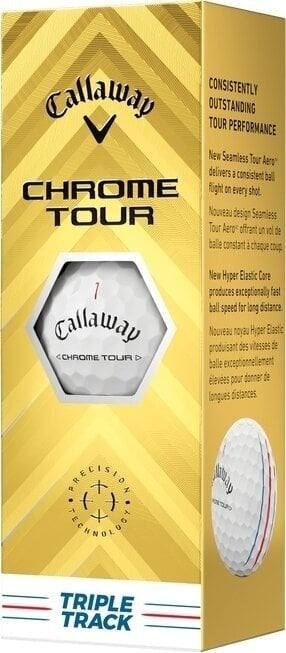 Pelotas Callaway Chrome Tour Triple Track - Tubo 3 Pelotas Blanco