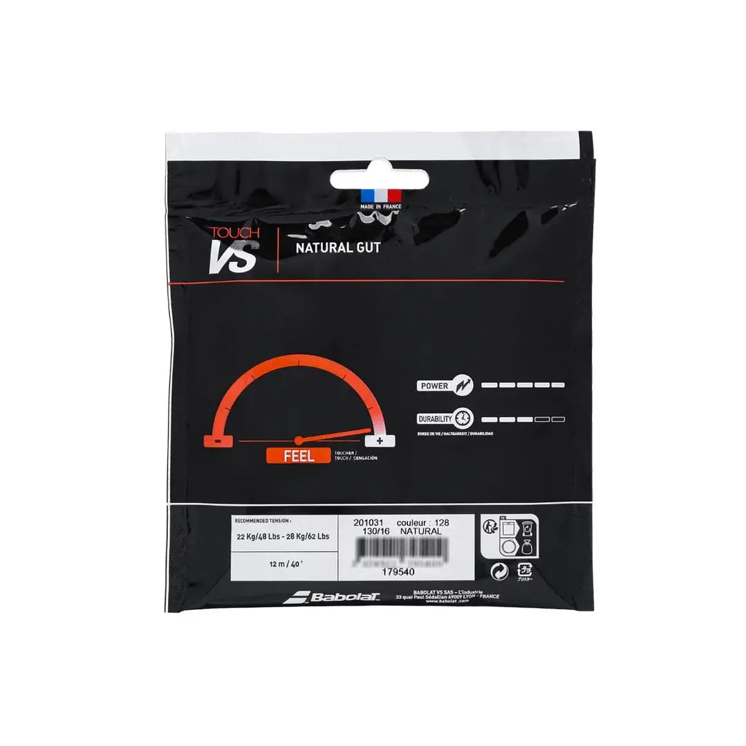 Cuerda Tenis Babolat Touch VS Rollo 12mt Tripa Natural