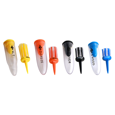 Pack Combo Brush‑T Golf 4 (3 Madera, Driver, Oversize, XL) - Tee de Cerdas Nylon