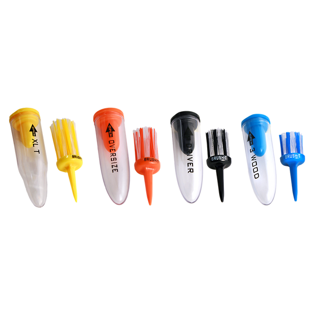 Pack Combo Brush‑T Golf 4 (3 Madera, Driver, Oversize, XL) - Tee de Cerdas Nylon