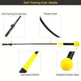 Palo de Entrenamiento Fuerza Agarre Tempo y Flexibilidad Swing de Golf Amarillo