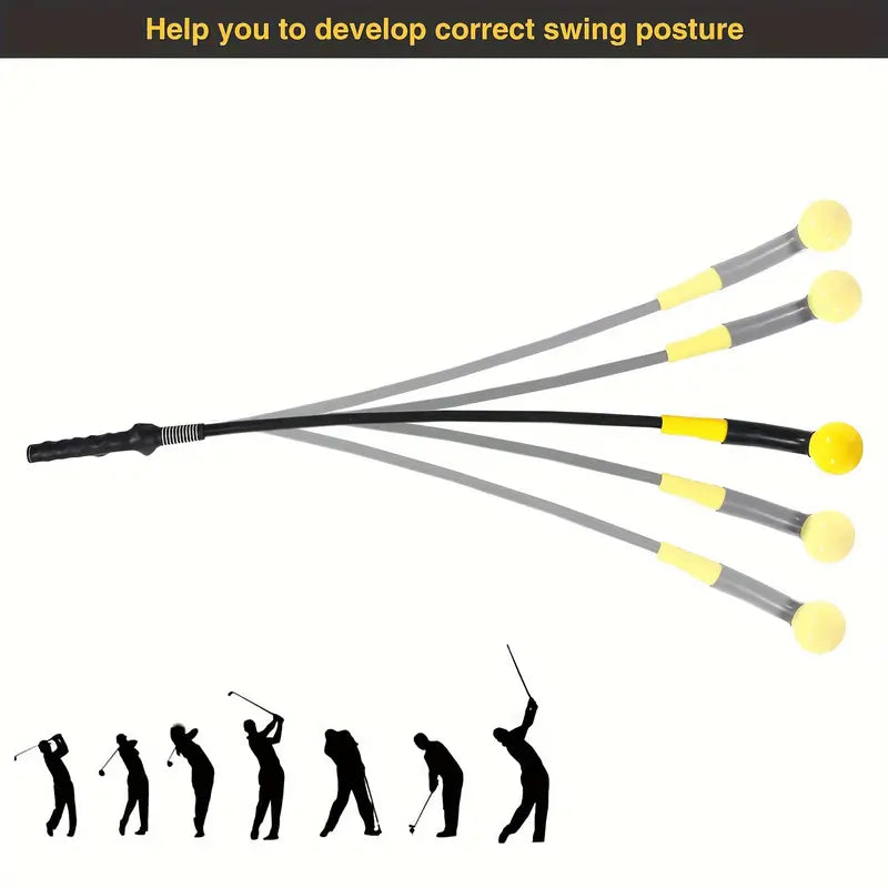 Palo de Entrenamiento Fuerza Agarre Tempo y Flexibilidad Swing de Golf Amarillo