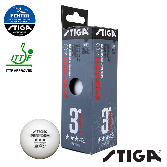 Pelotas Tenis de Mesa PERFORM 3 PACK ★★★ Blanco
