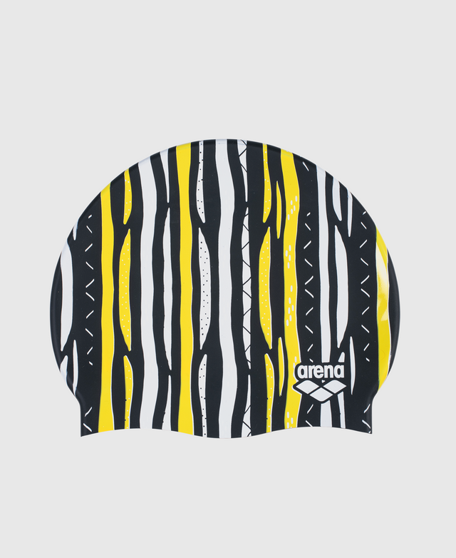 GORRO DE NATACIÓN PRINT 2 SILICONE NEGRO - fondo #E8E8E8