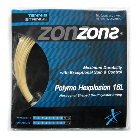 Set Cuerda Tenis POLYMO HEXPLOSION 16L/1.28  Ambar