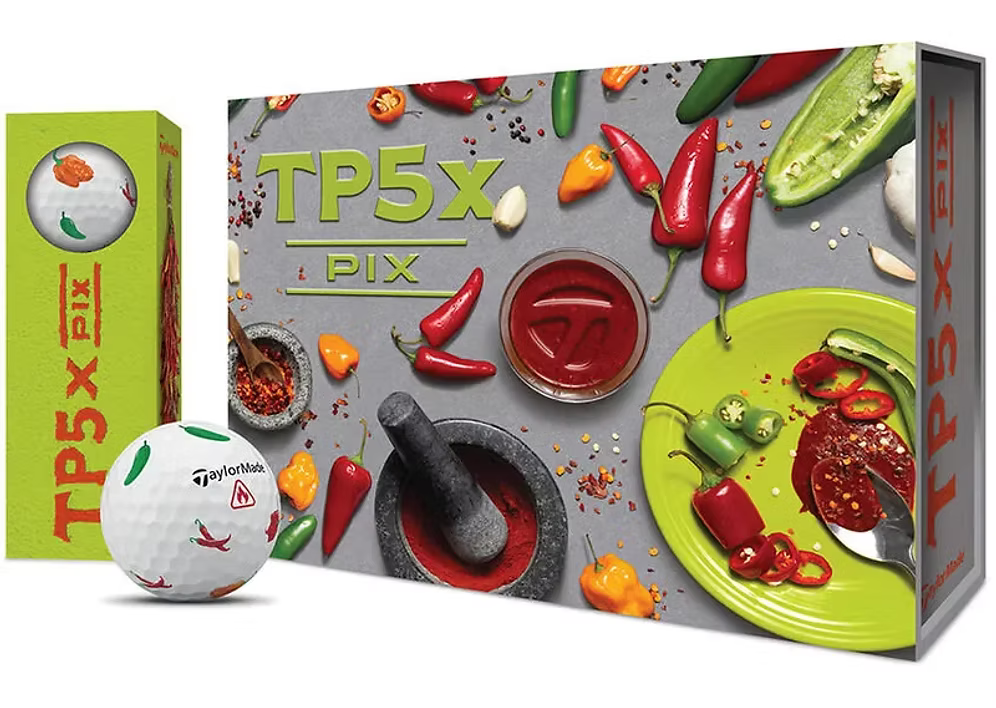 Pelotas TaylorMade TP5x Pix Premium Hot Shot Pepper - docena