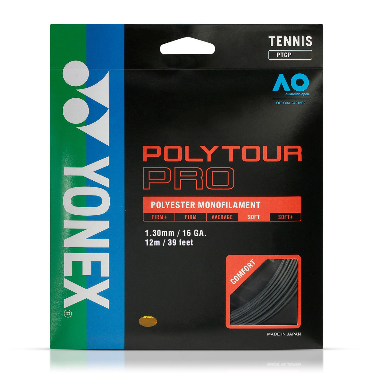 Set Cuerda Tenis POLY TOUR PRO 1.30 / 16 Negro
