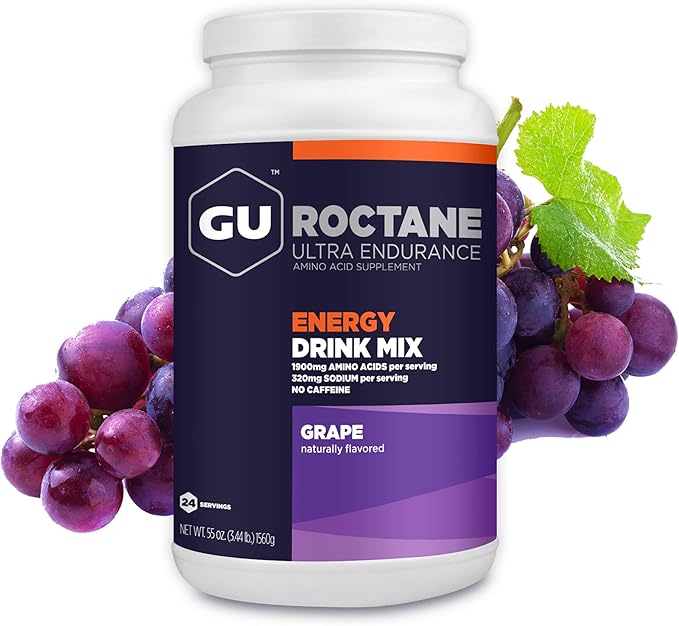 GU Energy Roctane Energy Drink Mix | 24SRV Canister, Grape