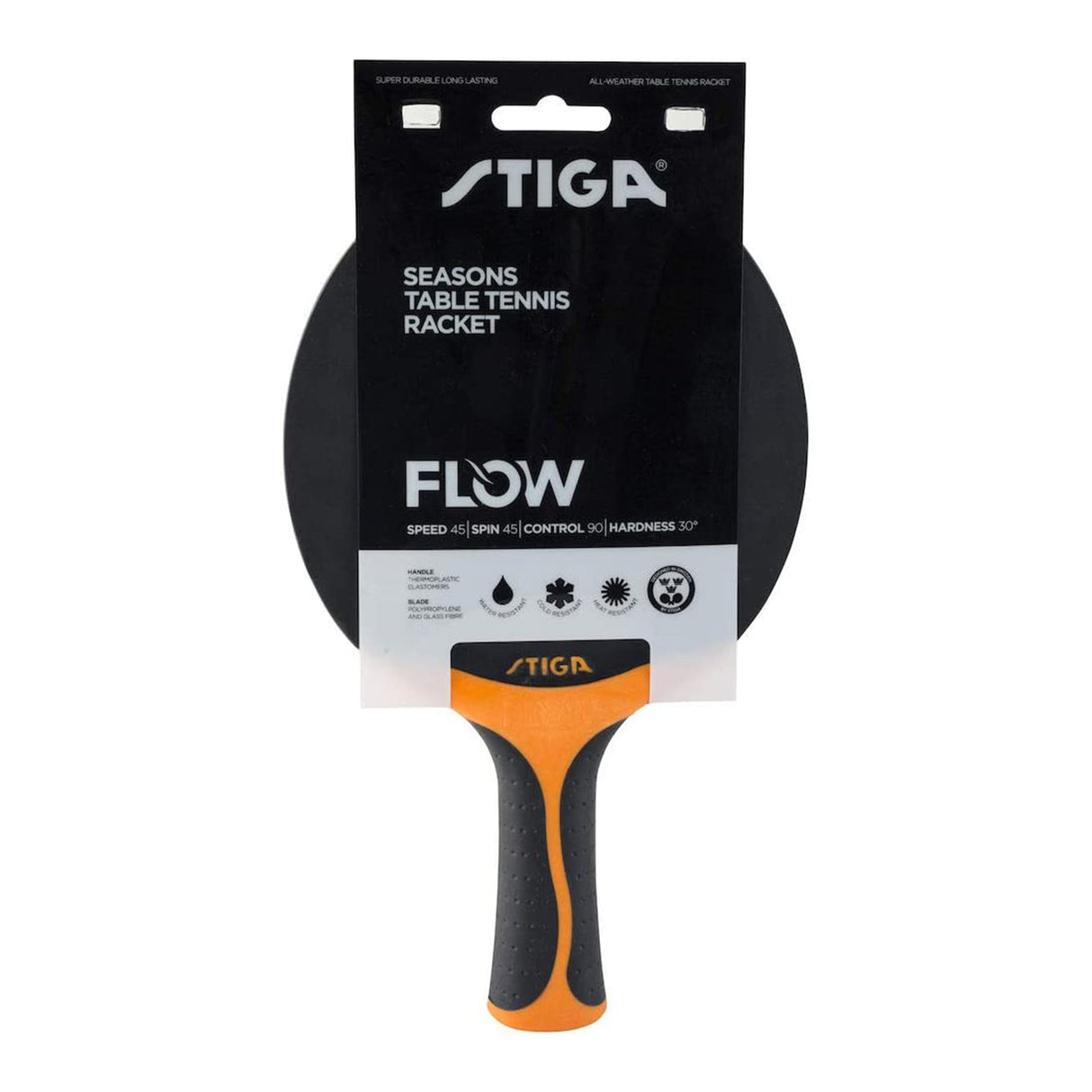 Paleta Tenis de Mesa  SEASONS FLOW Negro/Naranjo