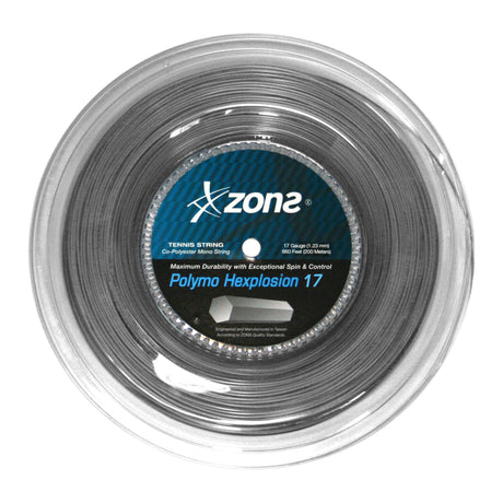 Rollo Cuerda Tenis POLYMO HEXPLOSION 1.23 / 17 Plata