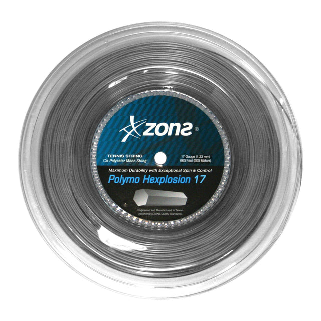 Rollo Cuerda Tenis POLYMO HEXPLOSION 1.23 / 17 Plata